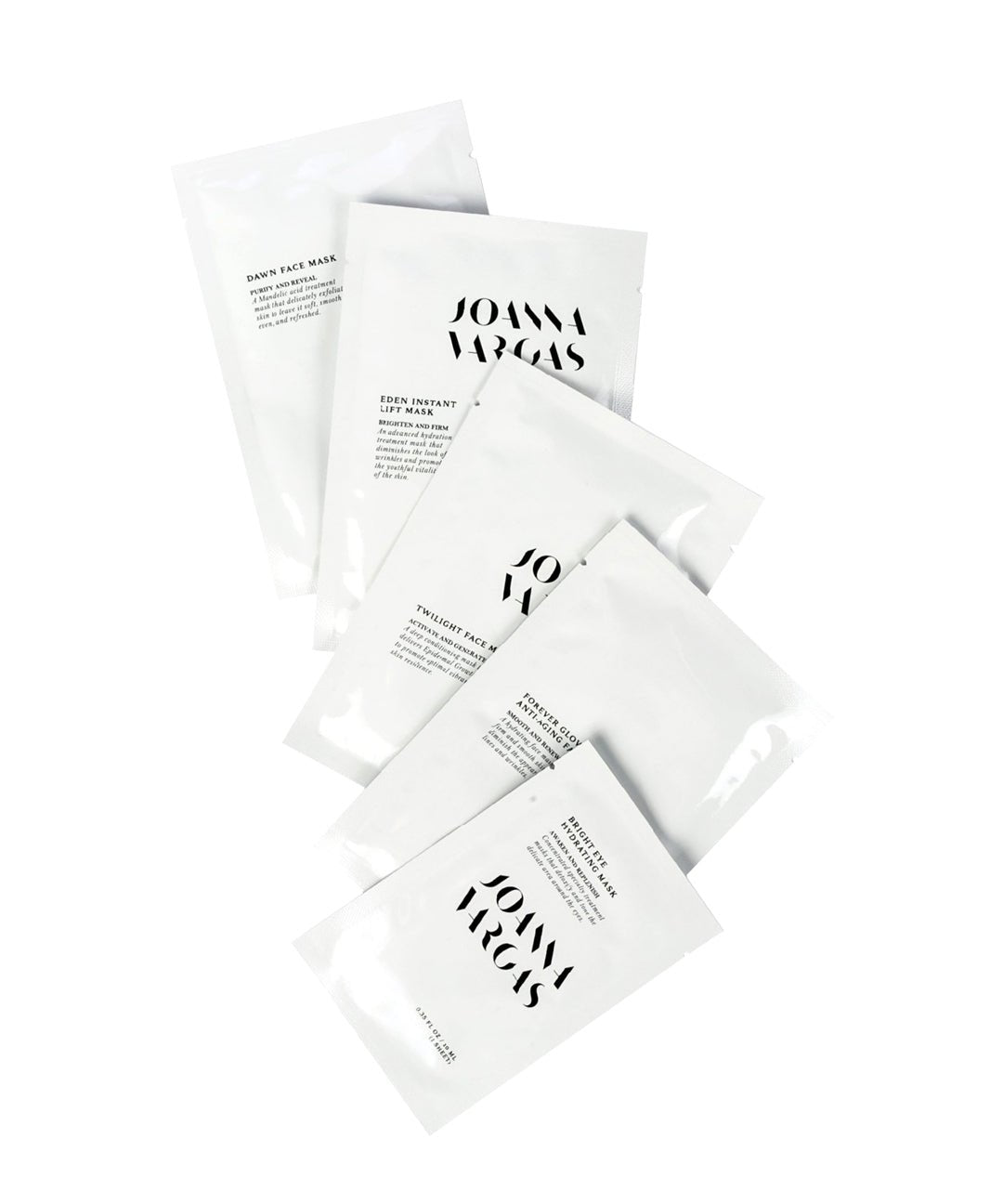 Glow To Go Mask Set - Hydrating, Brightening, and Firming Face Masks for Clear & Radiant Complexion - 5 Masks, 3.95 FL OZ / 110 ML - Joanna Vargas - Joanna Vargas